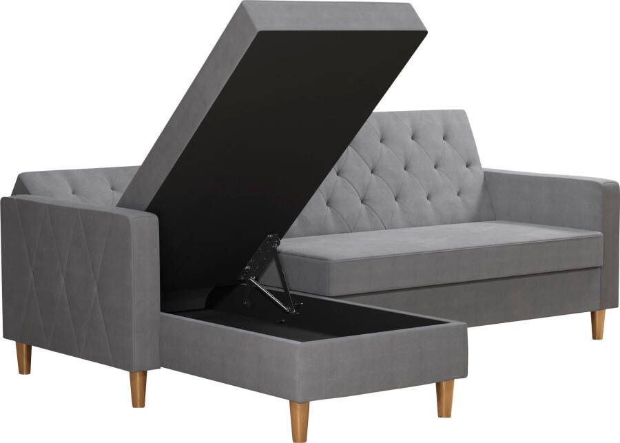 CosmoLiving by Cosmopolitan Hoekbank Liberty L-vorm met slaapfunctie récamier aan beide kanten te monteren zithoogte 43 cm - Foto 10