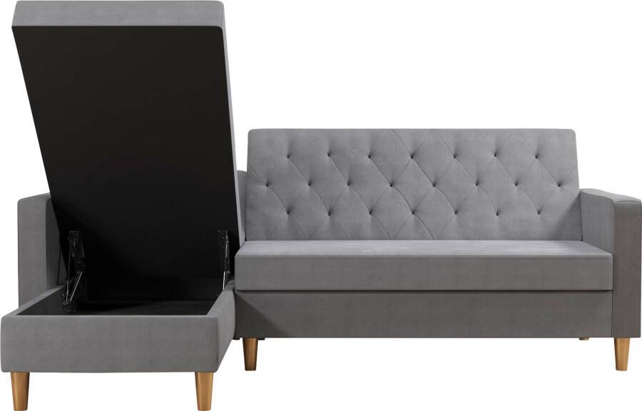 CosmoLiving by Cosmopolitan Hoekbank Liberty L-vorm met slaapfunctie récamier aan beide kanten te monteren zithoogte 43 cm - Foto 11