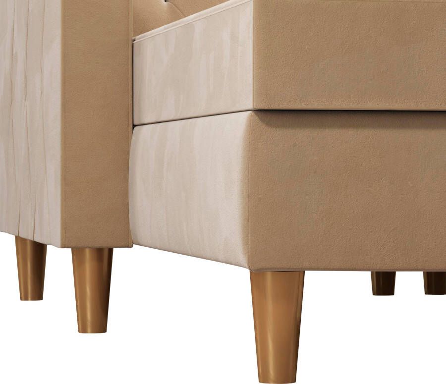 CosmoLiving by Cosmopolitan Hoekbank Liberty L-vorm met slaapfunctie récamier aan beide kanten te monteren zithoogte 43 cm - Foto 5