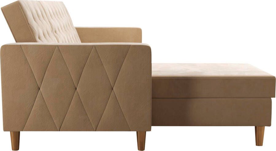 CosmoLiving by Cosmopolitan Hoekbank Liberty L-vorm met slaapfunctie récamier aan beide kanten te monteren zithoogte 43 cm - Foto 15