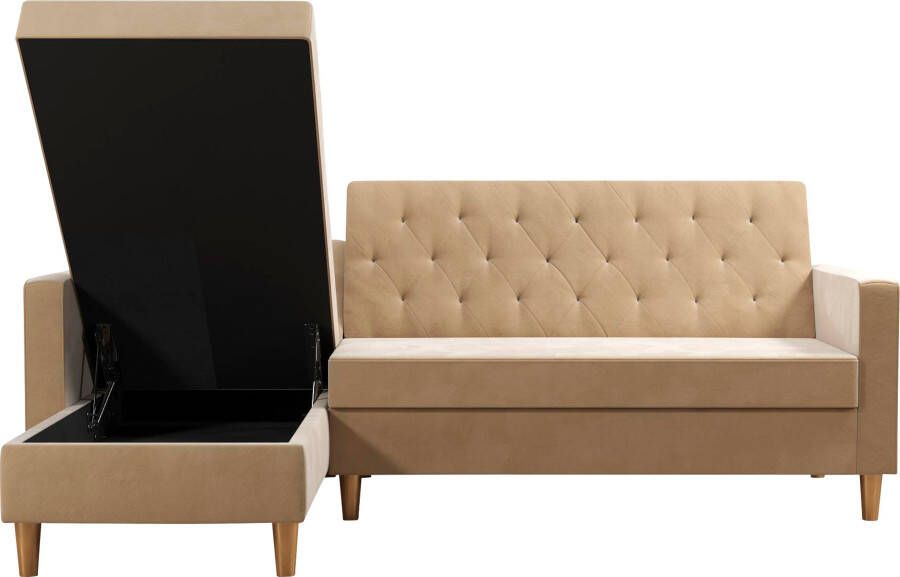 CosmoLiving by Cosmopolitan Hoekbank Liberty L-vorm met slaapfunctie récamier aan beide kanten te monteren zithoogte 43 cm - Foto 13