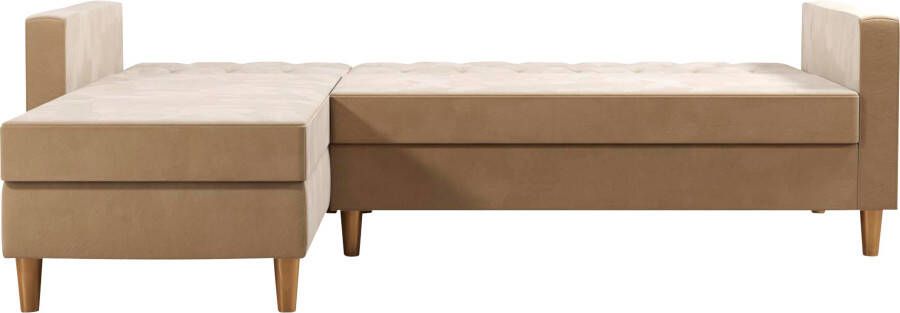 CosmoLiving by Cosmopolitan Hoekbank Liberty L-vorm met slaapfunctie récamier aan beide kanten te monteren zithoogte 43 cm - Foto 20