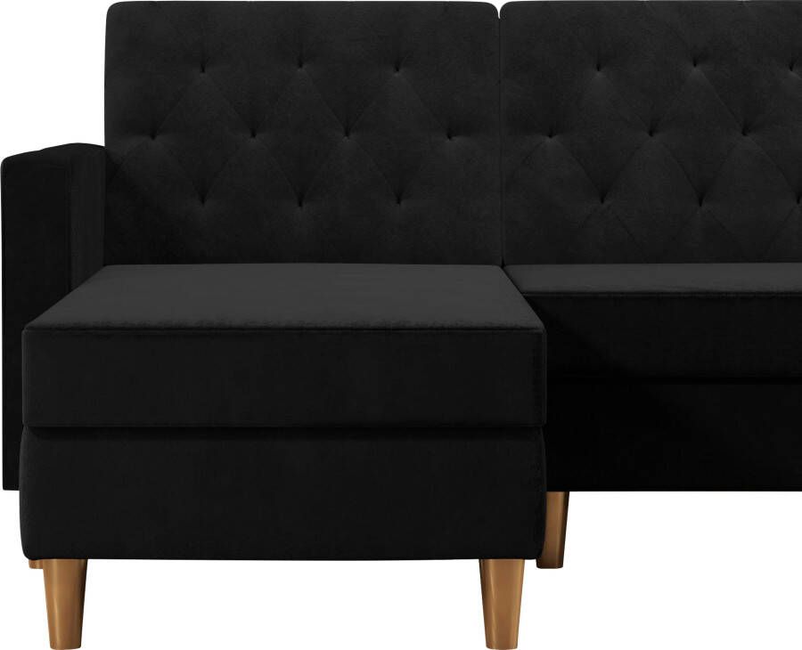 CosmoLiving by Cosmopolitan Hoekbank Liberty L-vorm met slaapfunctie récamier aan beide kanten te monteren zithoogte 43 cm - Foto 8