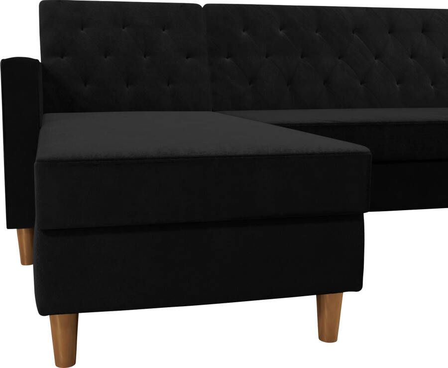 CosmoLiving by Cosmopolitan Hoekbank Liberty L-vorm met slaapfunctie récamier aan beide kanten te monteren zithoogte 43 cm - Foto 7