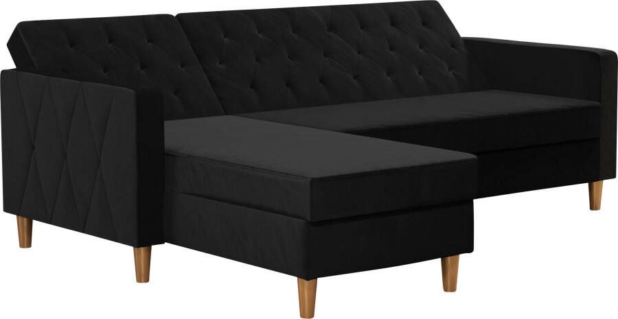 CosmoLiving by Cosmopolitan Hoekbank Liberty L-vorm met slaapfunctie récamier aan beide kanten te monteren zithoogte 43 cm - Foto 19