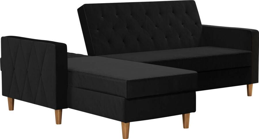 CosmoLiving by Cosmopolitan Hoekbank Liberty L-vorm met slaapfunctie récamier aan beide kanten te monteren zithoogte 43 cm - Foto 17