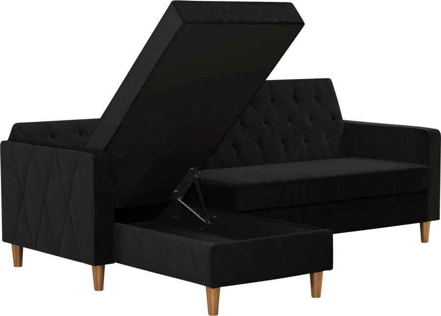 CosmoLiving by Cosmopolitan Hoekbank Liberty L-vorm met slaapfunctie récamier aan beide kanten te monteren zithoogte 43 cm - Foto 11