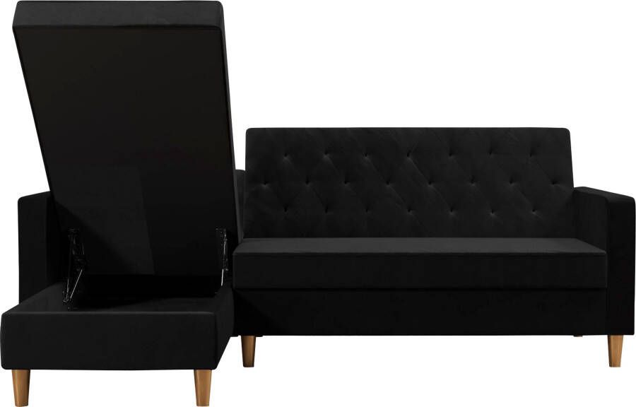 CosmoLiving by Cosmopolitan Hoekbank Liberty L-vorm met slaapfunctie récamier aan beide kanten te monteren zithoogte 43 cm - Foto 13