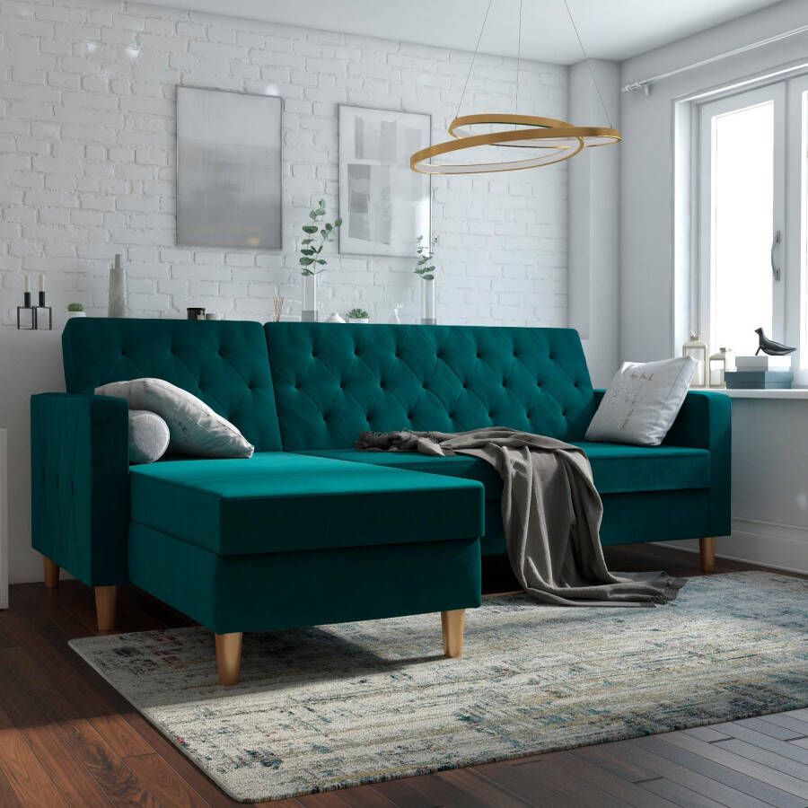 CosmoLiving by Cosmopolitan Hoekbank Liberty L-vorm met slaapfunctie récamier aan beide kanten te monteren zithoogte 43 cm - Foto 2