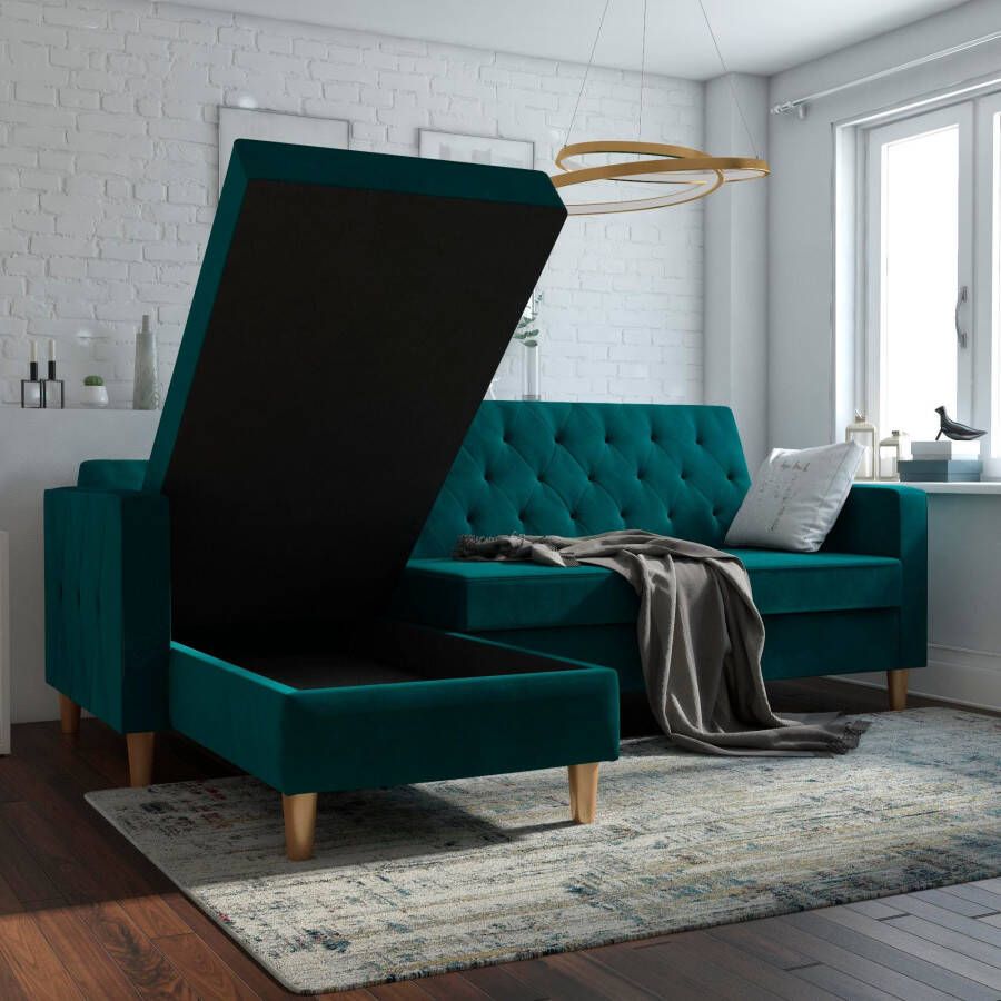 CosmoLiving by Cosmopolitan Hoekbank Liberty L-vorm met slaapfunctie récamier aan beide kanten te monteren zithoogte 43 cm - Foto 3