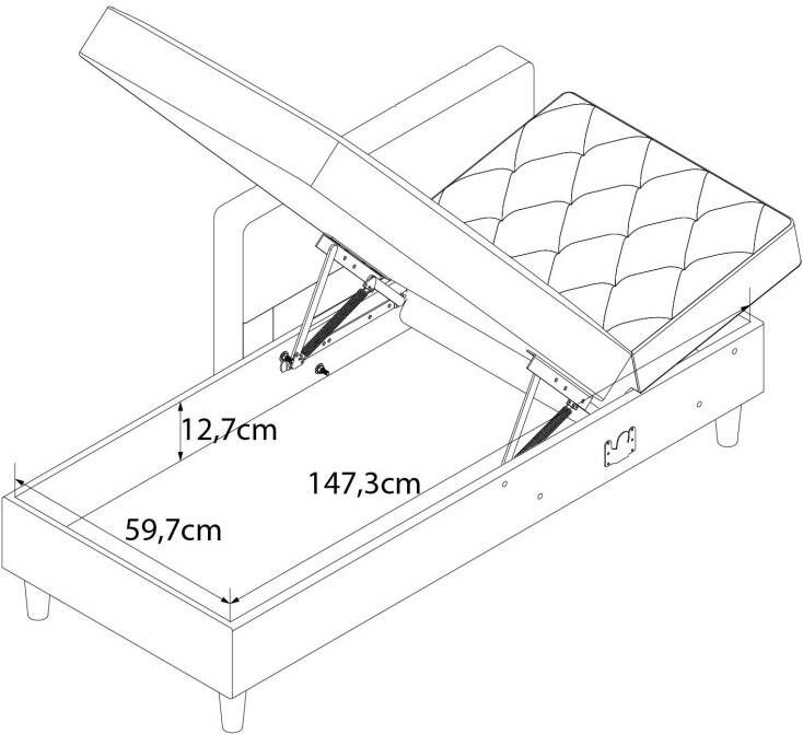 CosmoLiving by Cosmopolitan Hoekbank Liberty L-vorm met slaapfunctie récamier aan beide kanten te monteren zithoogte 43 cm - Foto 12
