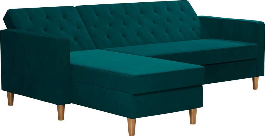 CosmoLiving by Cosmopolitan Hoekbank Liberty L-vorm met slaapfunctie récamier aan beide kanten te monteren zithoogte 43 cm - Foto 17