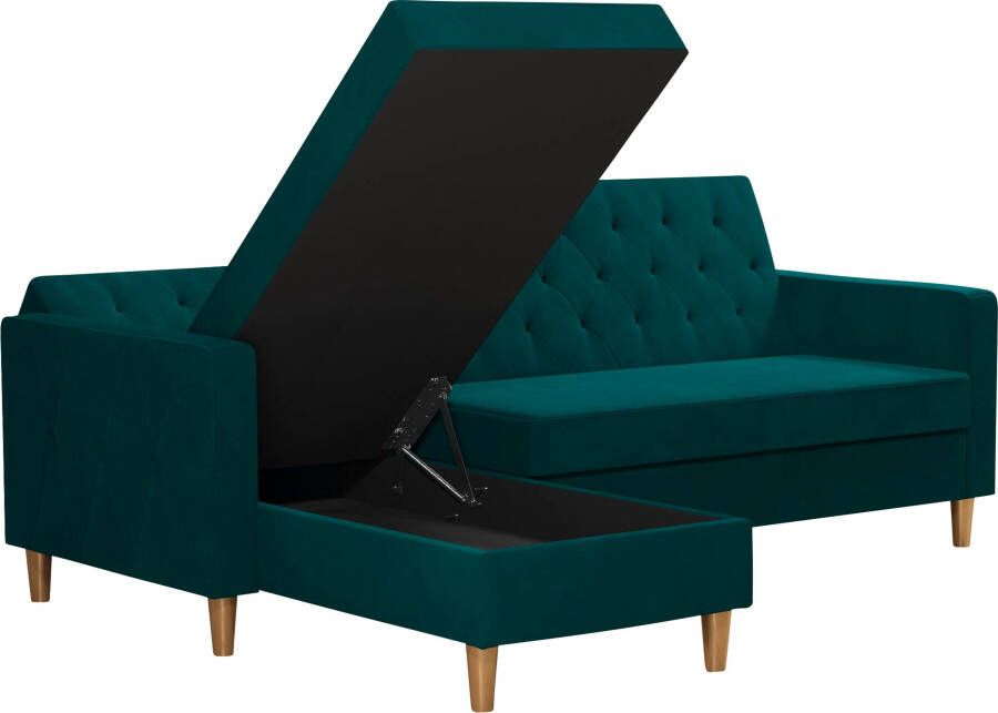 CosmoLiving by Cosmopolitan Hoekbank Liberty L-vorm met slaapfunctie récamier aan beide kanten te monteren zithoogte 43 cm - Foto 9