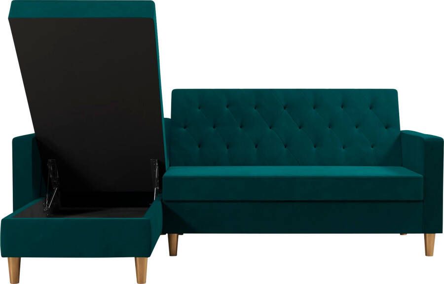 CosmoLiving by Cosmopolitan Hoekbank Liberty L-vorm met slaapfunctie récamier aan beide kanten te monteren zithoogte 43 cm - Foto 10