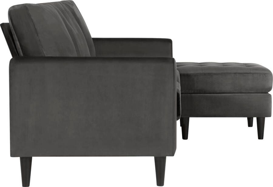 CosmoLiving by Cosmopolitan Hoekbank Strummer L-vorm van veloursstof ottomane aan beide kanten te monteren zithoogte 46 cm (1 stuk) - Foto 5