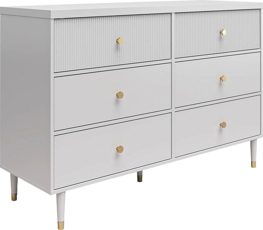 CosmoLiving by Cosmopolitan Elizabeth dressoir met 6 lades. Duif grijs - Foto 3