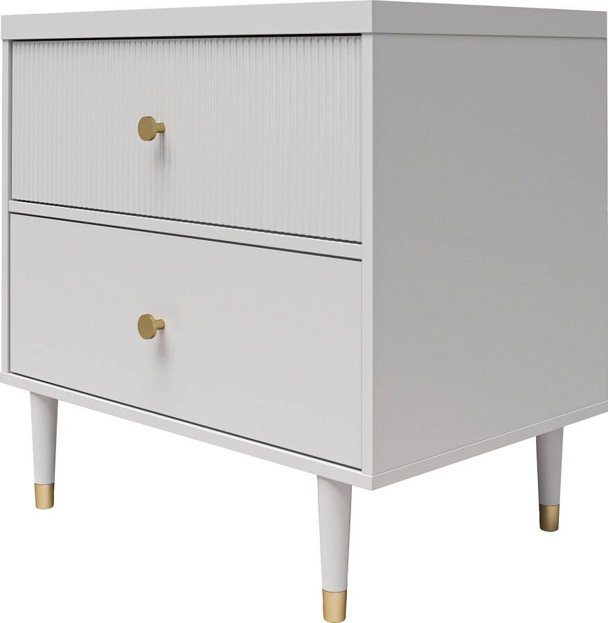 CosmoLiving by Cosmopolitan Nachtkastje Elizabeth 2 laden gestructureerd ladefront breedte 70 cm hoogte 68 5 cm - Foto 5