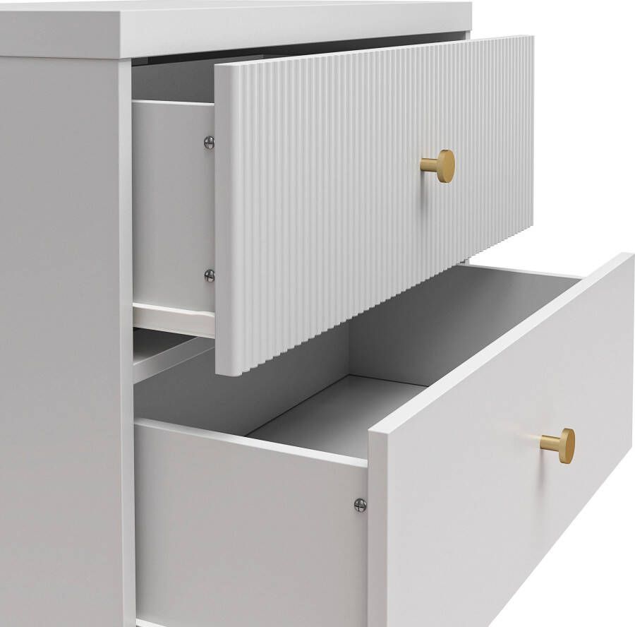 CosmoLiving by Cosmopolitan Nachtkastje Elizabeth 2 laden gestructureerd ladefront breedte 70 cm hoogte 68 5 cm - Foto 4