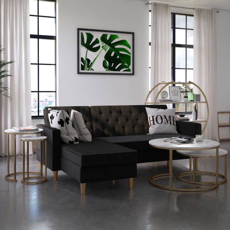 CosmoLiving by Cosmopolitan Salontafel Amelia 2 delig tafelblad van mdf bronskleurig onderstel van metaal - Foto 3