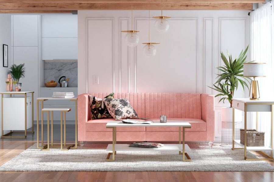 CosmoLiving by Cosmopolitan Salontafel CAMILA met 1 plank gemakkelijk te onderhouden mdf onderstel van metaal hoogte 45 cm (1 stuk) - Foto 3