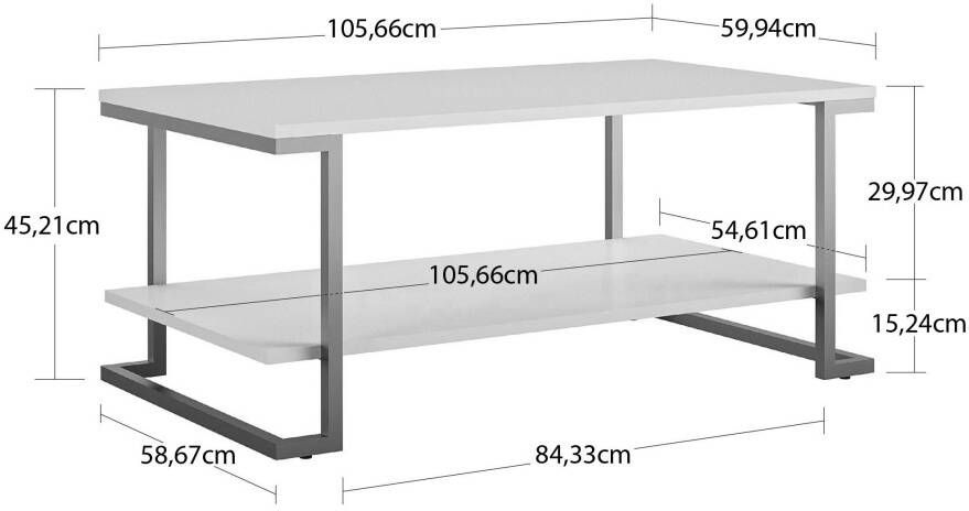 CosmoLiving by Cosmopolitan Salontafel CAMILA met 1 plank gemakkelijk te onderhouden mdf onderstel van metaal hoogte 45 cm (1 stuk) - Foto 6