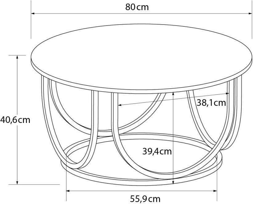 CosmoLiving by Cosmopolitan Salontafel Gwyneth van gemakkelijk te onderhouden mdf onderstel van metaal hoogte 41 cm - Foto 6