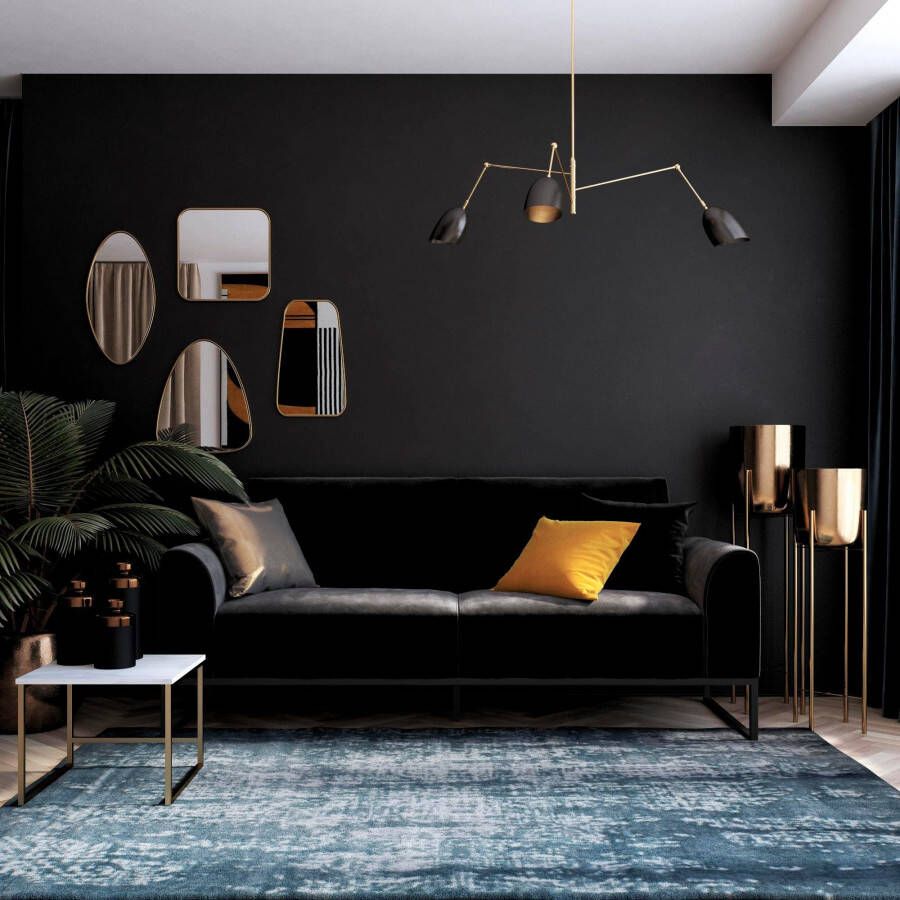 CosmoLiving by Cosmopolitan Slaapbank Adley Veloursstof slaapfunctie rugleuning 2-delig zithoogte 47 5 cm (1 stuk)