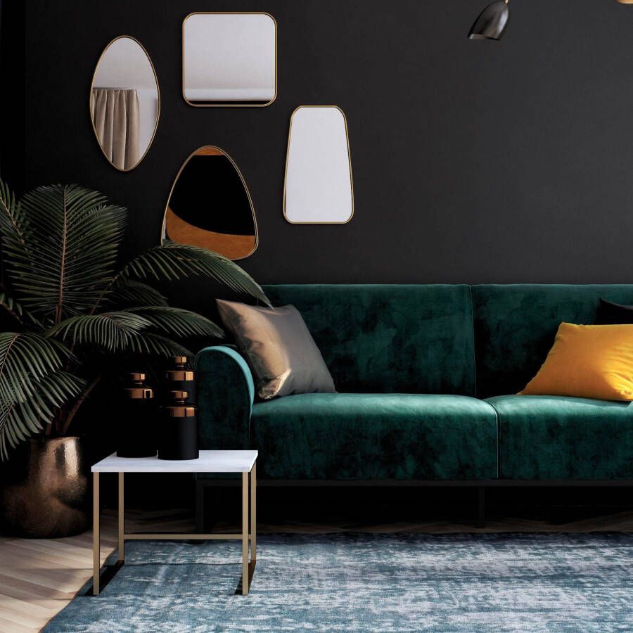 CosmoLiving by Cosmopolitan Slaapbank Adley Veloursstof slaapfunctie rugleuning 2-delig zithoogte 47 5 cm (1 stuk) - Foto 4