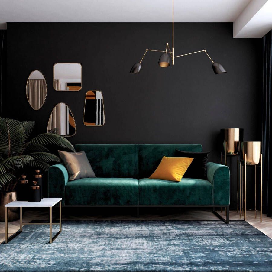 CosmoLiving by Cosmopolitan Slaapbank Adley Veloursstof slaapfunctie rugleuning 2-delig zithoogte 47 5 cm (1 stuk)