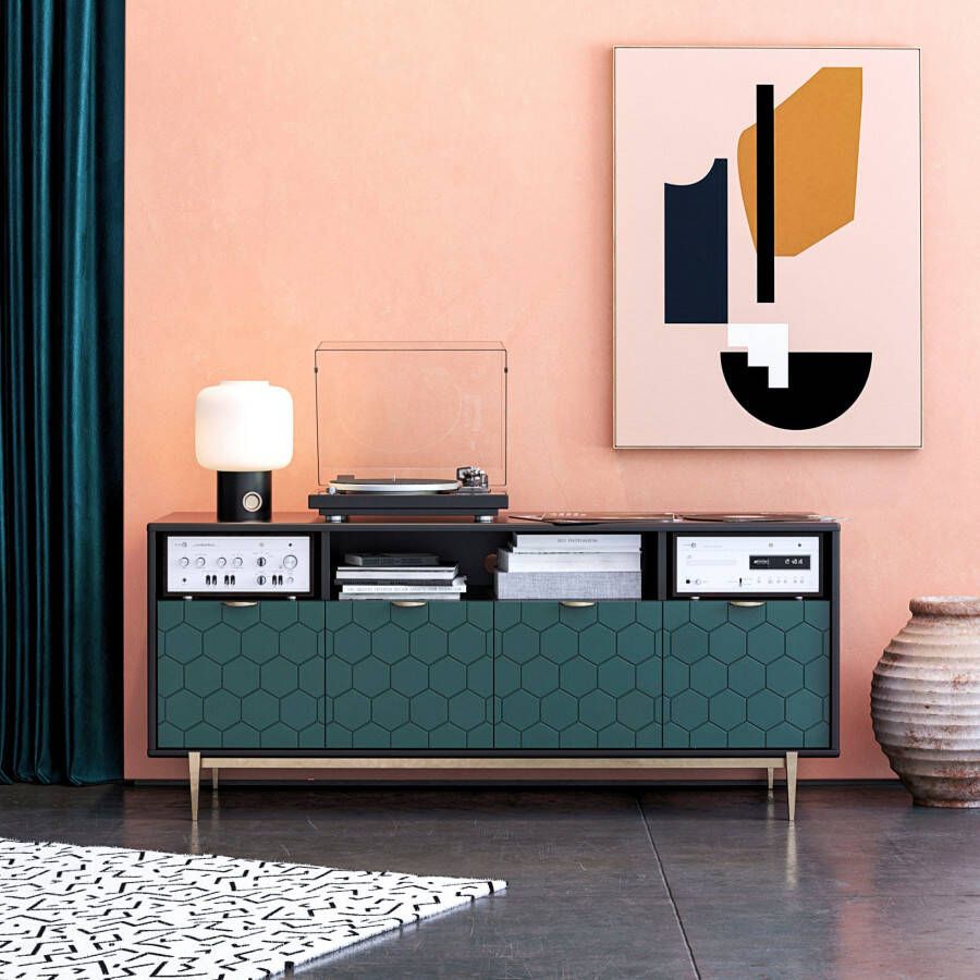 CosmoLiving by Cosmopolitan Tv-meubel Olivia voor tv's tot 65" 45 kg kabelinvoer breedte 151 5 cm hoogte 65 cm (1 stuk) - Foto 2