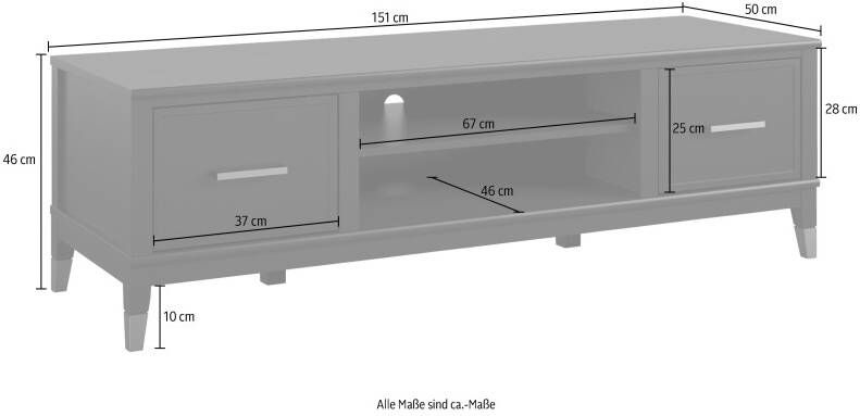 CosmoLiving by Cosmopolitan Tv-meubel Westerleigh Commode met 3 x kabeldoorvoeren MDF breedte 152 cm - Foto 7