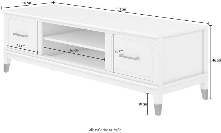 CosmoLiving by Cosmopolitan Tv-meubel Westerleigh Commode met 3 x kabeldoorvoeren MDF breedte 152 cm - Foto 8