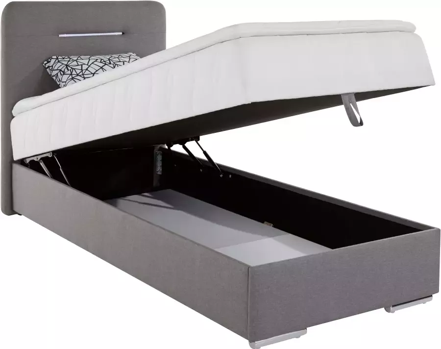 COTTA Boxspring Lighstar inclusief ledverlichting topmatras bedkist en sierkussen - Foto 2