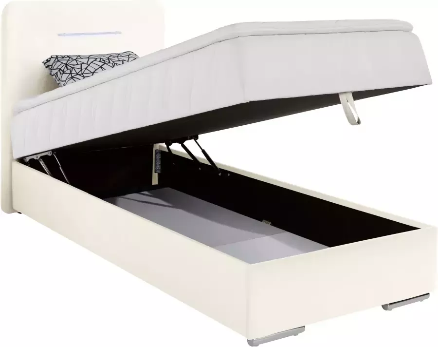 COTTA Boxspring Lighstar inclusief ledverlichting topmatras bedkist en sierkussen - Foto 2