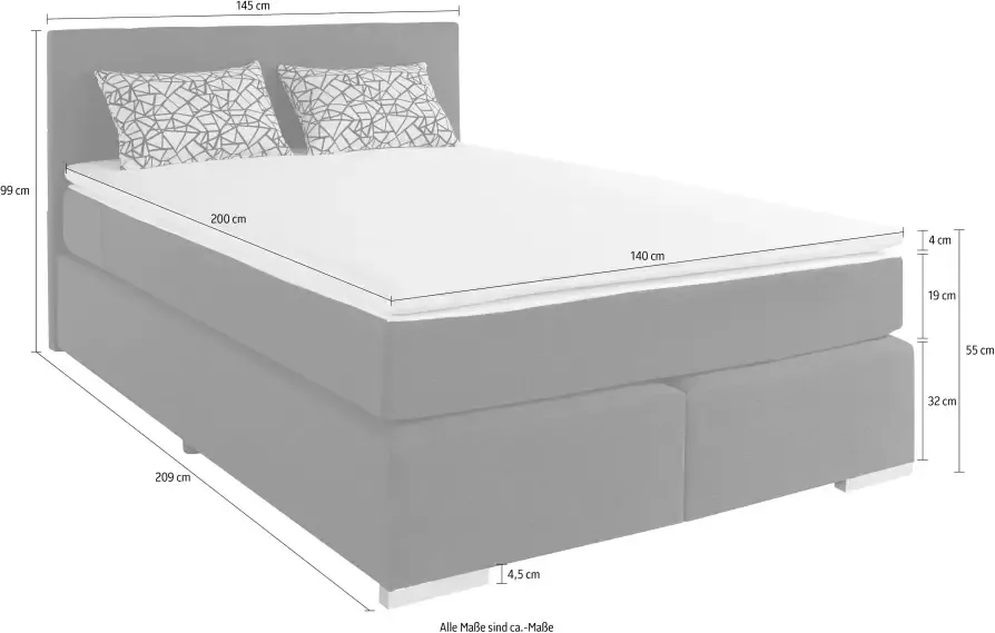 COTTA Boxspring Simba optioneel met matras en matrastopper verkrijgbaar - Foto 5