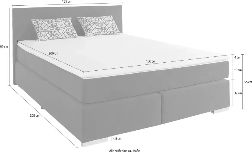 COTTA Boxspring Simba optioneel met matras en matrastopper verkrijgbaar - Foto 6