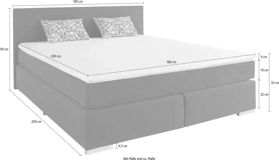 COTTA Boxspring Simba optioneel met matras en matrastopper verkrijgbaar - Foto 6