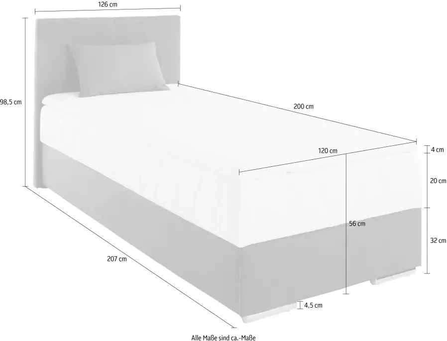 COTTA Boxspring Tom mit Bettkasten Topper und Zierkissen - Foto 4