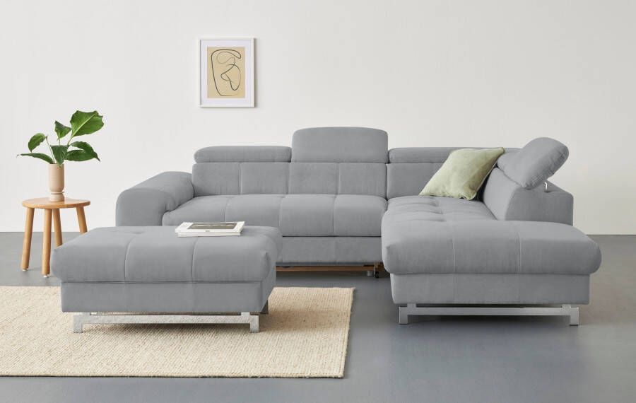 COTTA Hoekbank Chef L-vorm met hoofdbordverstelling edele metalen slede optioneel met slaapfunctie - Foto 11