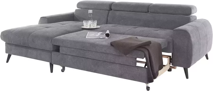 COTTA Hoekbank Mia L-vorm met 3 sierkussens 3-delige kussenset récamier naar keuze met of zonder rgb-verlichting - Foto 13