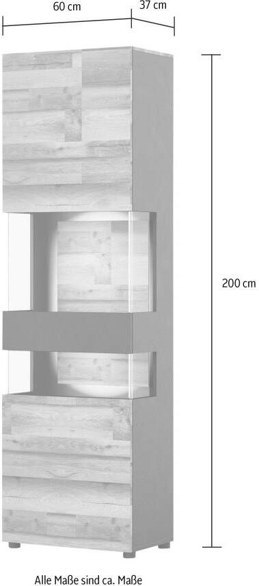 COTTA Vitrinekast Luciano Hoogte 200 cm deur met glazen element - Foto 2