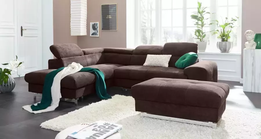 COTTA Zithoek Chef Set bestaande uit: 3-zitsbank met hoofdverstelling & hocker (set) - Foto 3