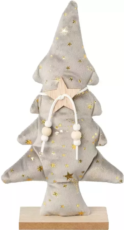 Creativ deco-boom Kerst versiering uit fluweelstof met applicaties (3 stuks)