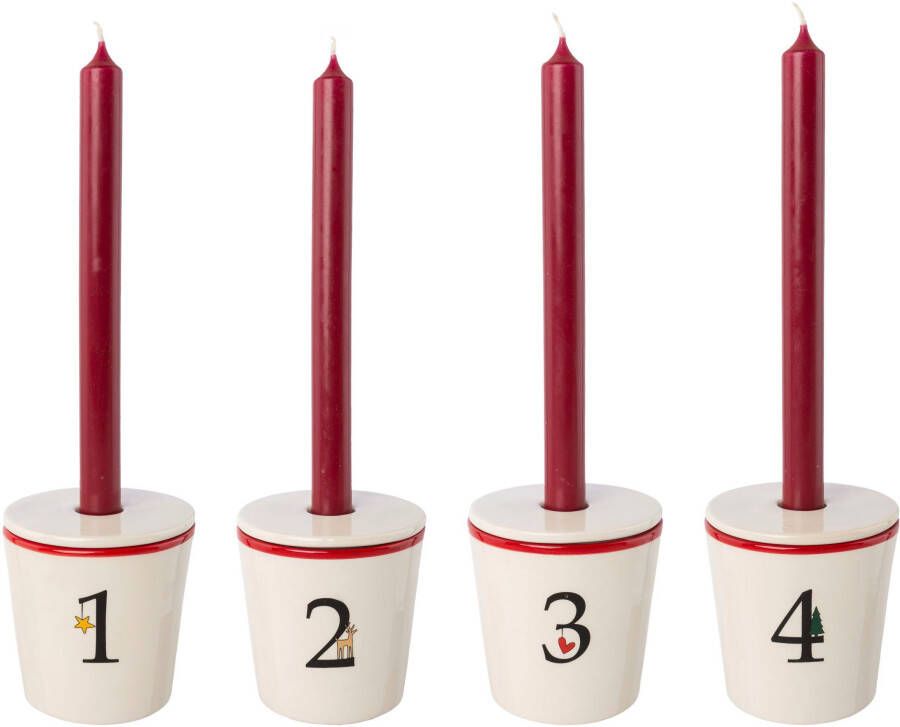 Creativ deco Kandelaar Stabkerzenhalter für die Adventszeit Weihnachtsdeko (set 4 stuks) - Foto 4