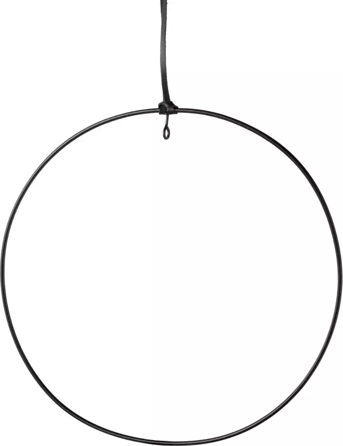 Creativ deco Sierhanger Metalen ring met hoogwaardig lederen band (6 stuks)