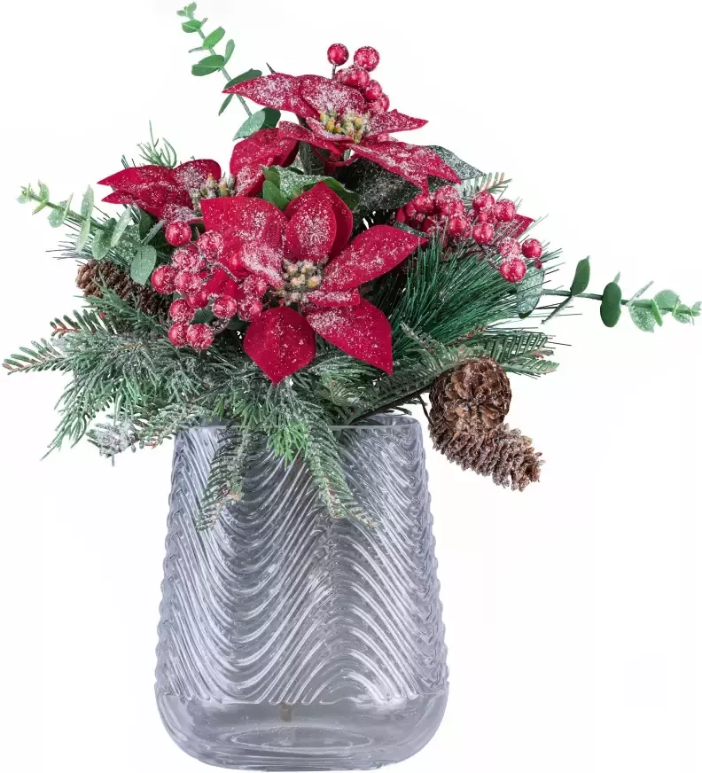 Creativ deco Siervaas Kerst versiering (set 2 stuks)