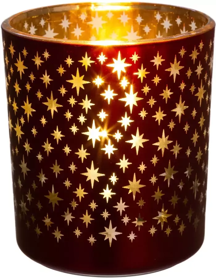 Creativ deco Waxinelichthouder Kerst versiering met gouden binnenkant (4 stuks)