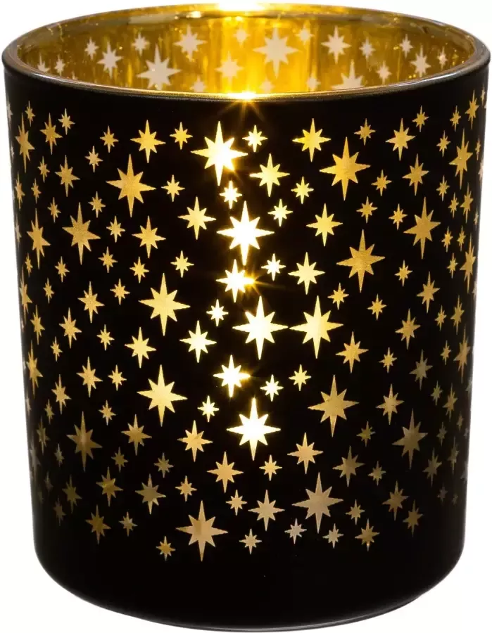Creativ deco Waxinelichthouder Kerst versiering met gouden binnenkant (4 stuks)