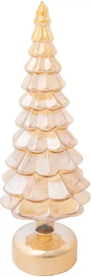 Creativ light Deco-boom Dennengroen kerstversiering van glas met 12 leds hoogte ca. 33 cm