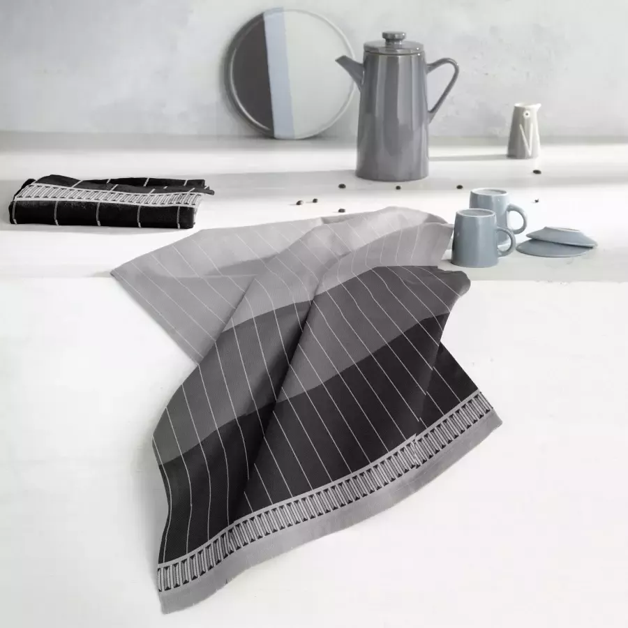 DDDDD theedoek Jules 60x65cm Antraciet 6 stuks